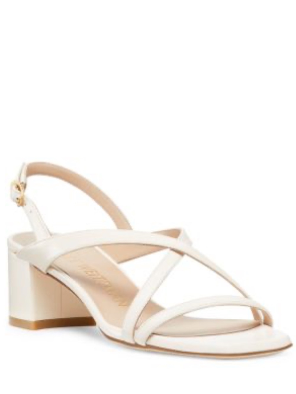 Stuart Weitzman women’s Oasis 50 Block heel sling back Sandals ivory size 9.5 - Picture 8 of 10